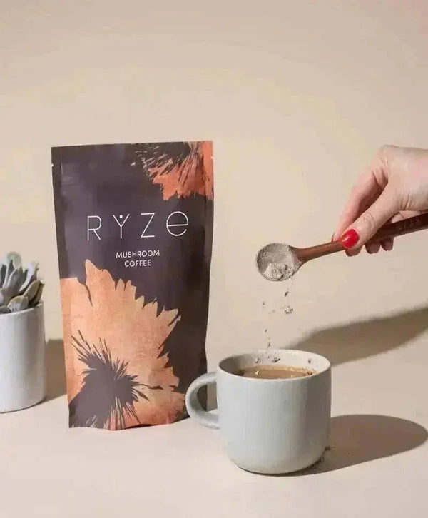 RYZE Mushroom Coffee | 6 Adaptogenic Mushrooms | Organic | Instant Coffee | MCT Oil | Better Energy, Focus, Digestion, Immunity | Cordyceps, Lionβs Mane, Shiitake, Reishi, Turkey Tail, King Trumpet