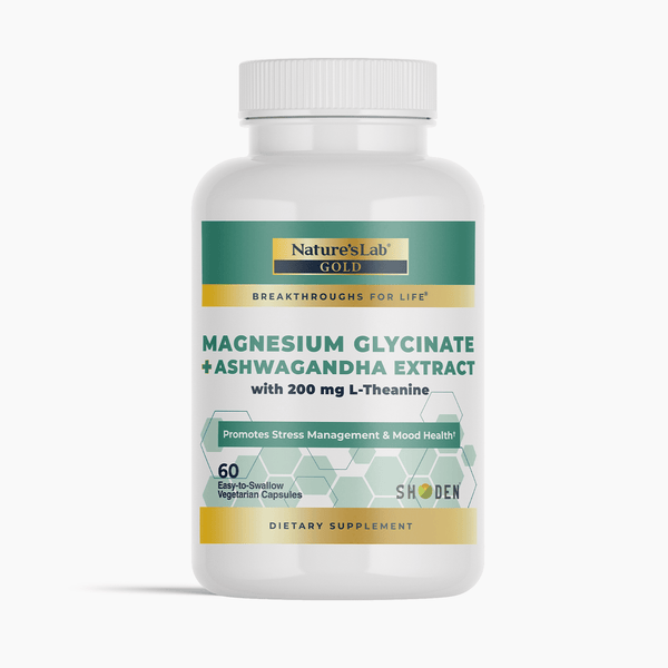 Nature's Lab Gold Magnesium + Ashwagandha with L-Theanine - 60 Capsules